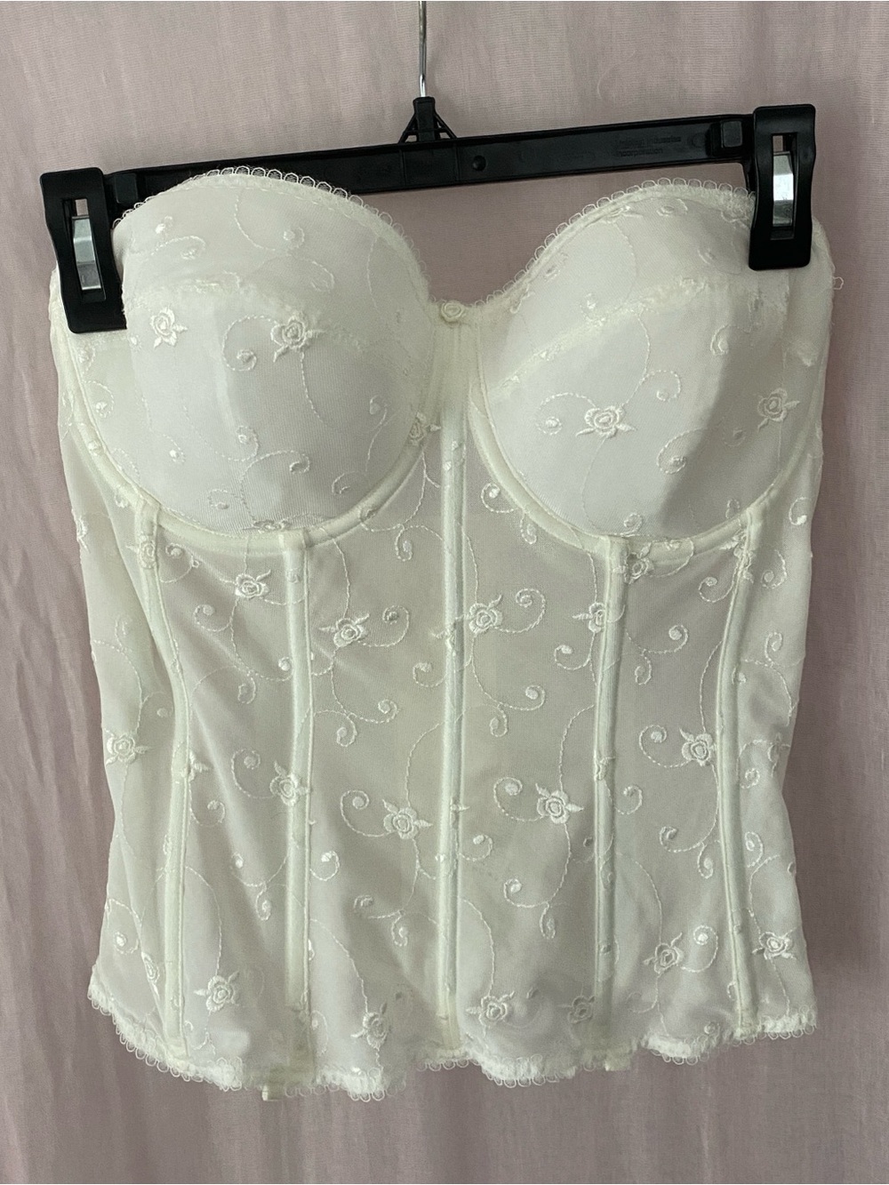 Dominique Embroidered Corset Bustier Top Coquette Bridal Cottagecore Lingerie